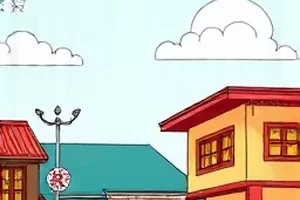 磁带与老式录音机特写的漫画封面